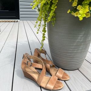 Lucky Brand, brown leather wedges